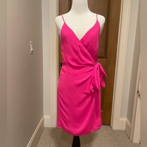 krisa 🩷 HOT PINK 🩷 crepe wrap dress